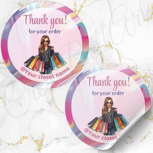 60 Pack Stickers with Personalization Thank you  Stickers 2 inch Glossy